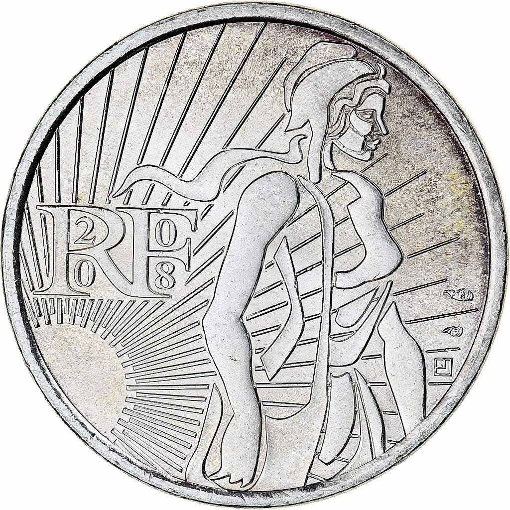 France, 5 Euro, 2008, Monnaie de Paris, Semeuse, MS(64), Silver, KM:1534