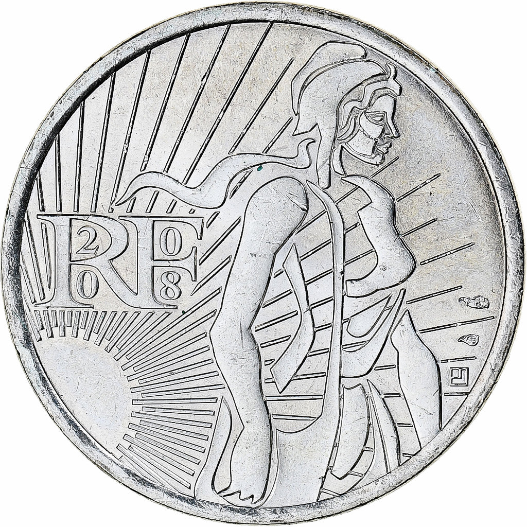 Francja, 5 Euro, 2008, Monnaie de Paris, Semeuse, MS(65-70), Srebro, KM:1534