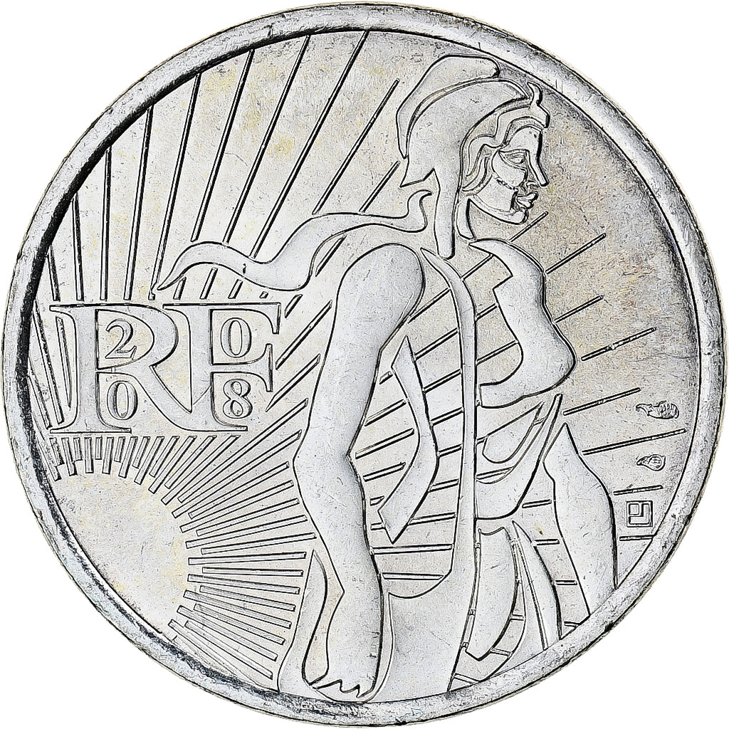 Francja, 5 Euro, 2008, Monnaie de Paris, Semeuse, MS(65-70), Srebro, KM:1534