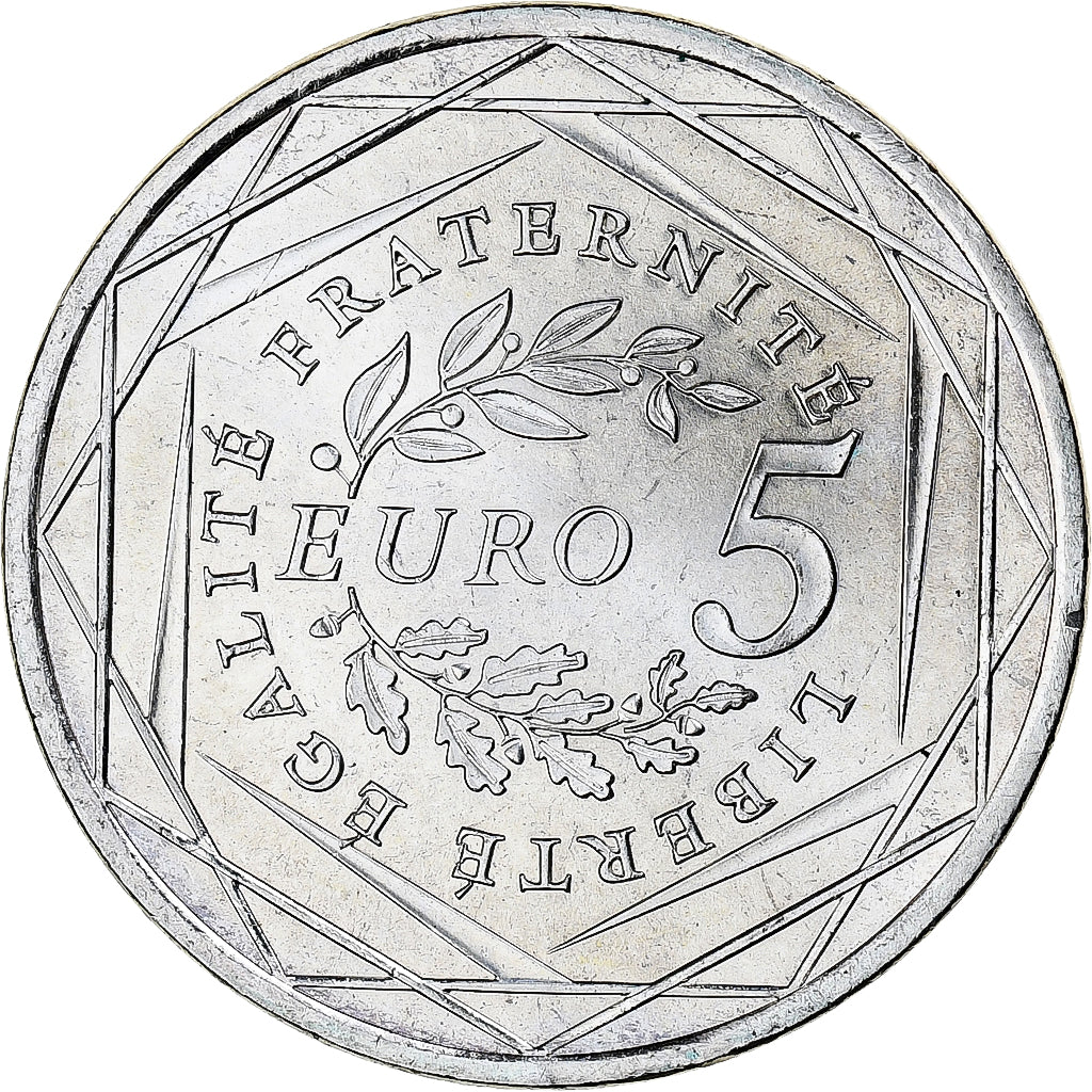 Francja, 5 Euro, 2008, Monnaie de Paris, Semeuse, MS(65-70), Srebro, KM:1534
