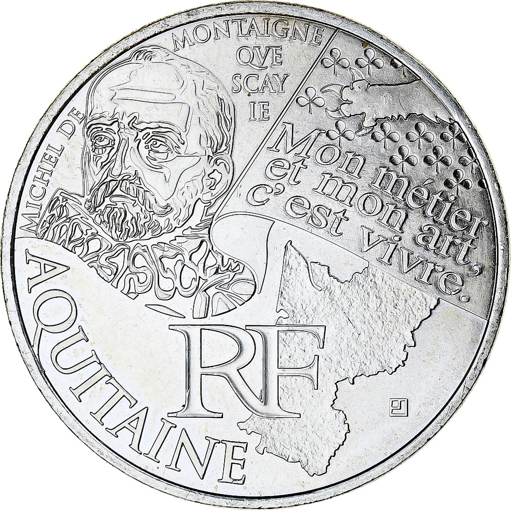 France, 10 Euro, Euros des régions, 2012, Monnaie de Paris, Aquitaine, MS(64)