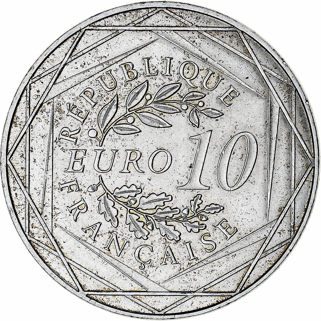 Francja, 10 Euro, 2014, Monnaie de Paris, Coq, MS(63), Srebro, Gadoury:EU656