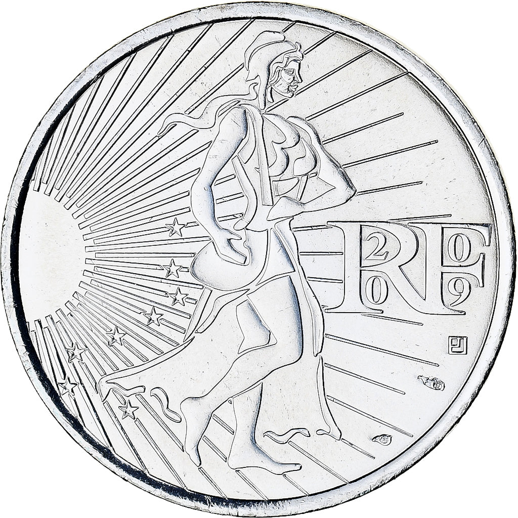 France, 10 Euro, 2009, Monnaie de Paris, Semeuse, MS(65-70), Silver