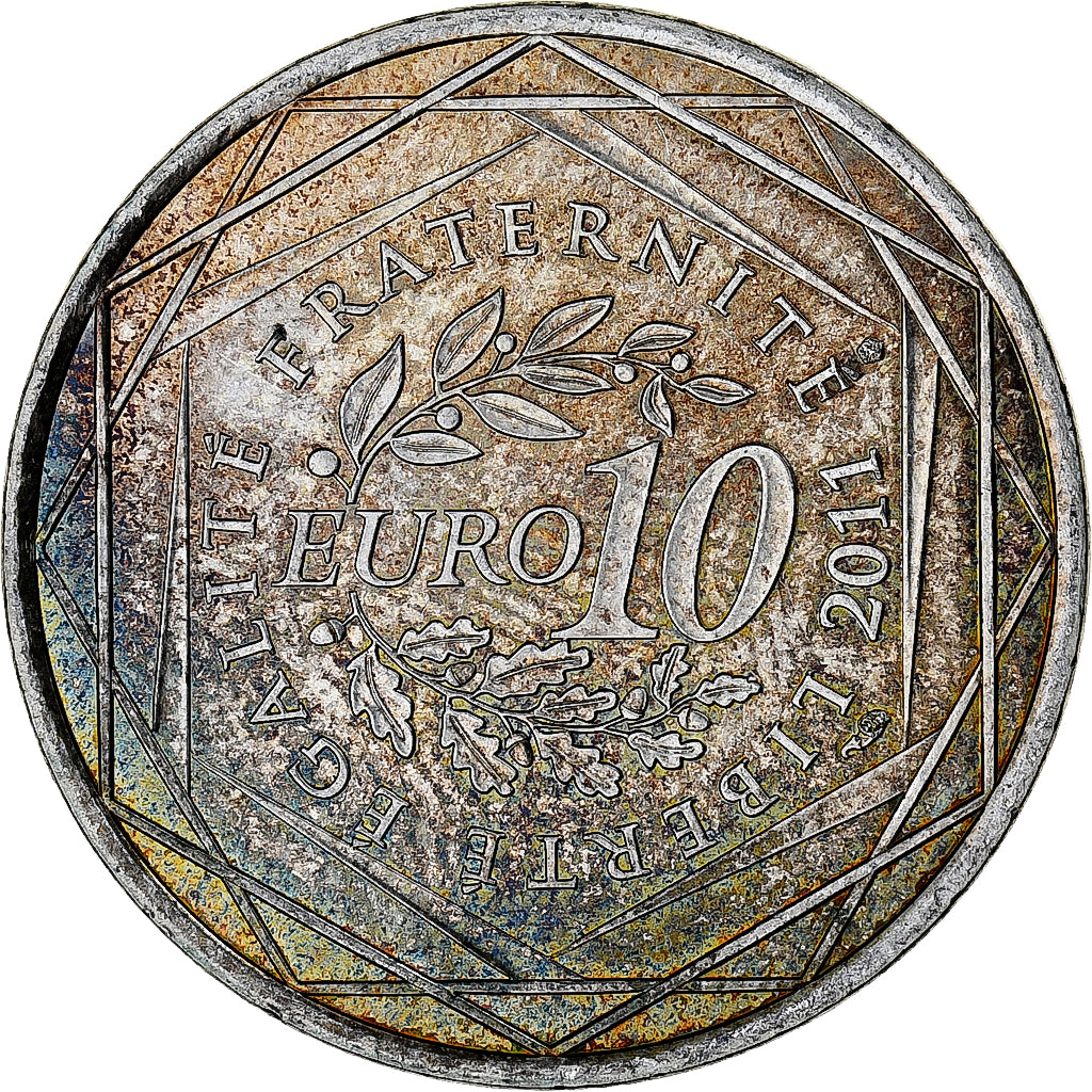 France, 10 Euro, Aquitaine, 2011, Paris, MS(64), Silver, KM:1727