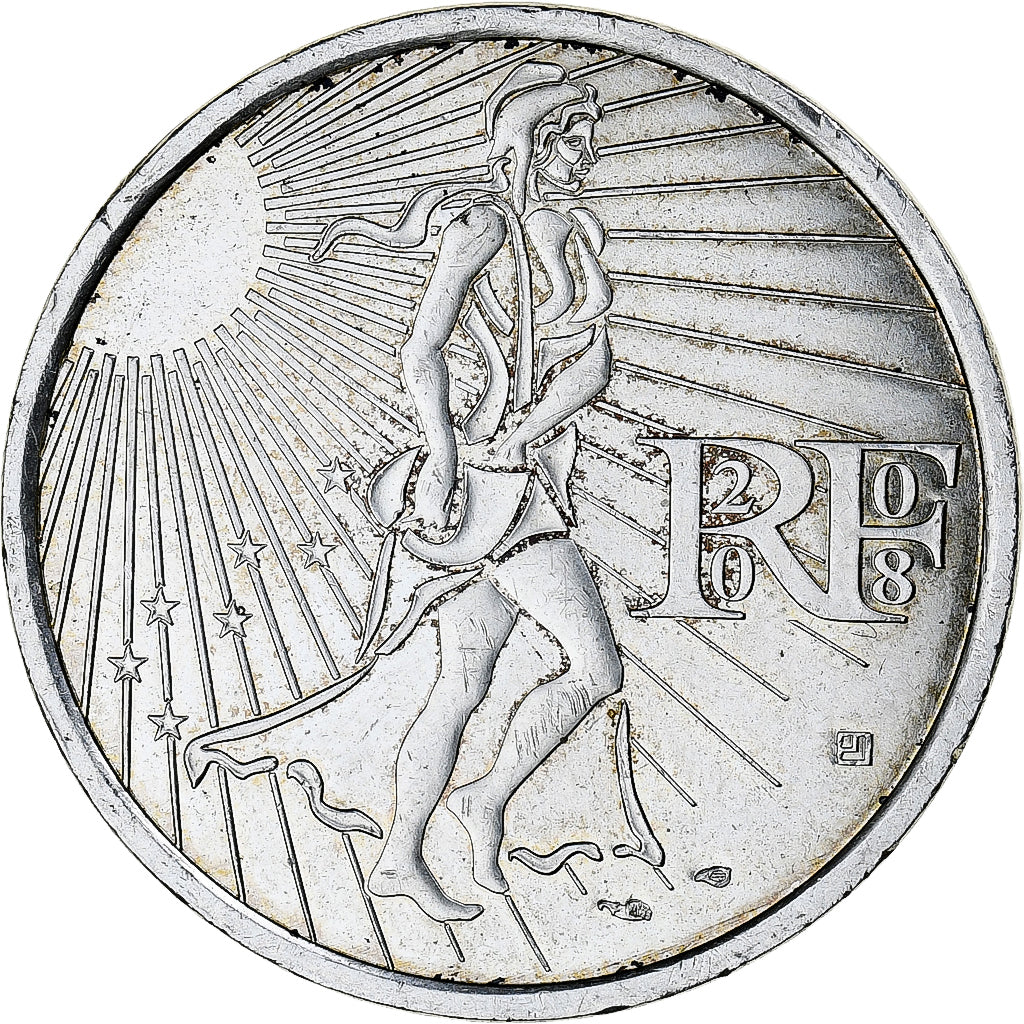 France, 15 Euro, 2008, MS(63), Silver, Gadoury:EU288, KM:1535