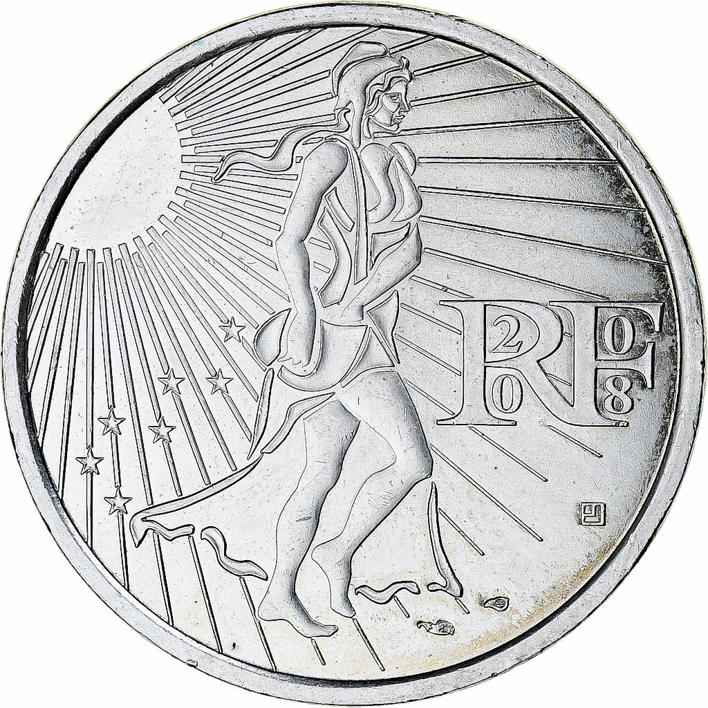 France, 15 Euro, 2008, MS(64), Silver, Gadoury:EU288, KM:1535