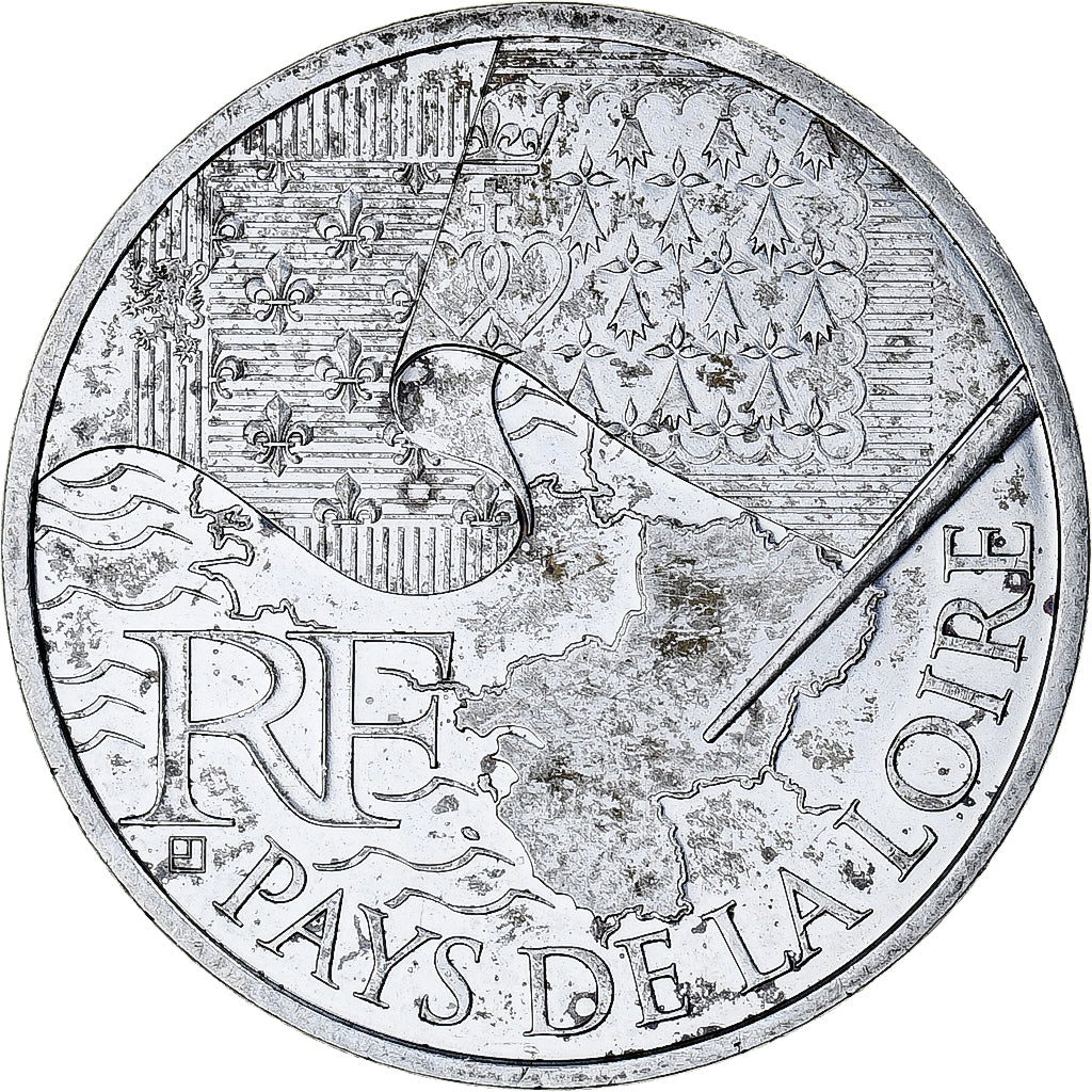 Francja, 10 Euro, Euros des régions, 2010, Monnaie de Paris, Pays De La Loire