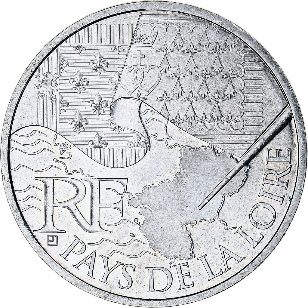 Francja, 10 Euro, Euros des régions, 2010, Monnaie de Paris, Pays De La Loire