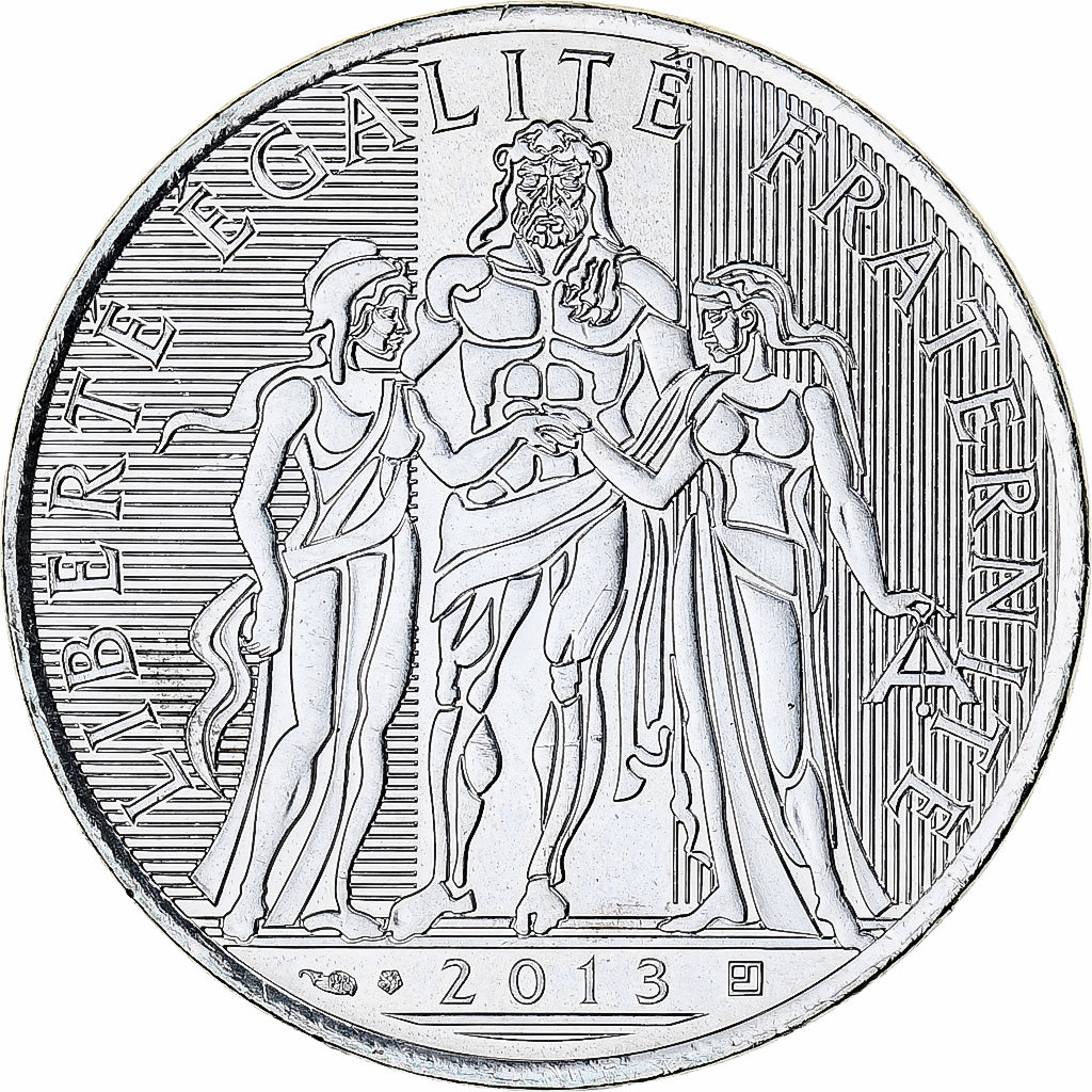 Francja, 10 Euro, 2013, Monnaie de Paris, Hercule, MS(64), Srebro