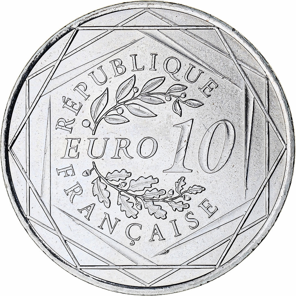 Francja, 10 Euro, 2013, Monnaie de Paris, Hercule, MS(64), Srebro