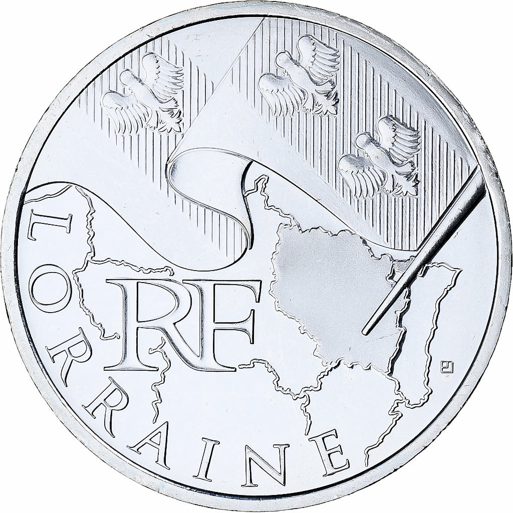 Francja, 10 Euro, Euros des régions, 2010, Monnaie de Paris, Lorraine