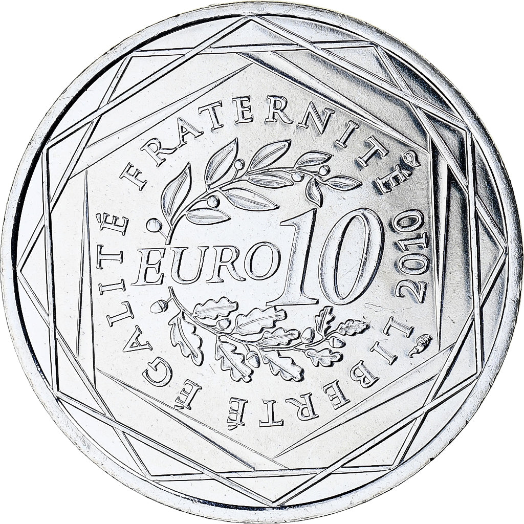France, 10 Euro, Champagne-Ardenne, 2010, Paris, MS(65-70), Silver, KM:1651