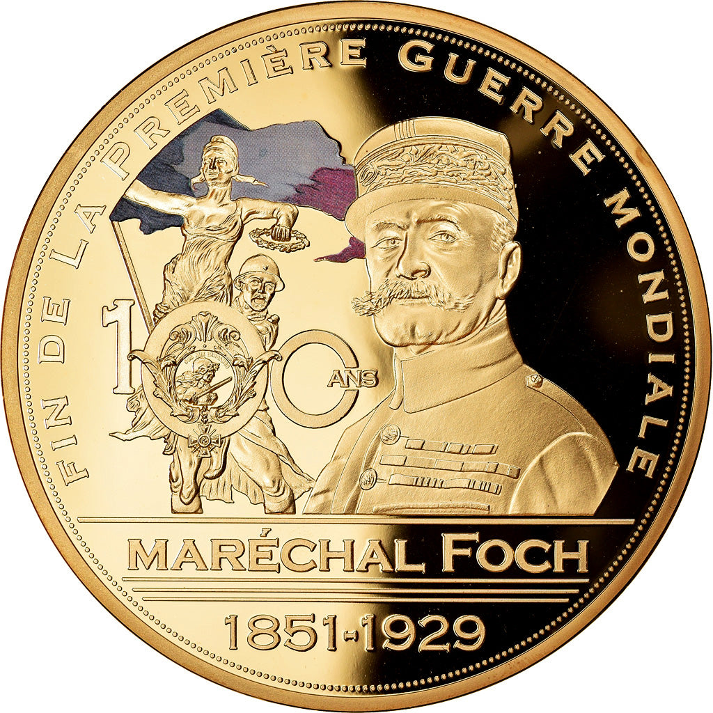 Francia, medalla, Première Guerre, Maréchal Foch, FDC, Copper Gilt