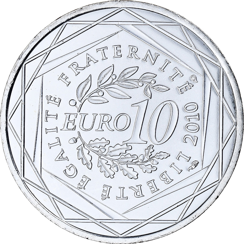 France, 10 Euro, 2010, Paris, Martinique, MS(65-70), Silver, KM:1662