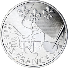 França, 10 Euro, Ile de France, 2010, Paris, MS(65-70), Prata, KM:1657