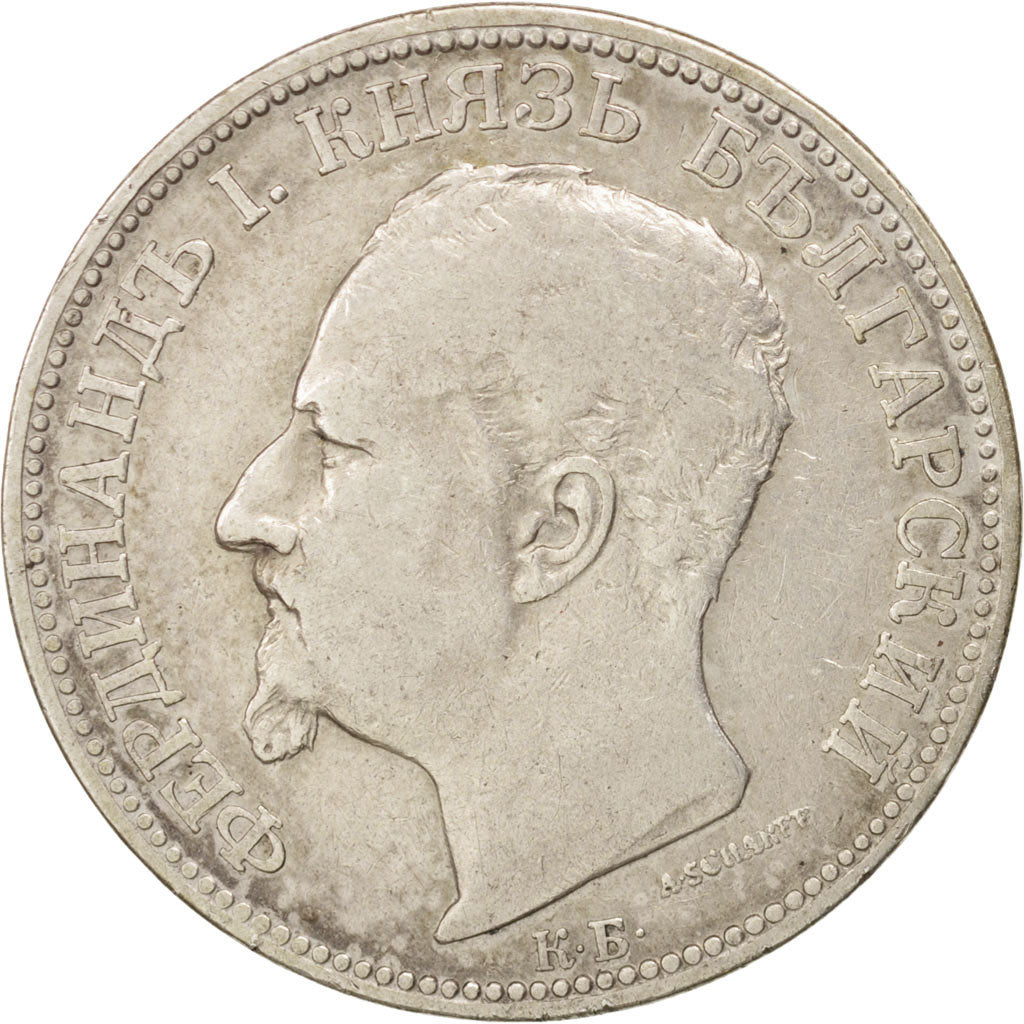 BULGARIA, 2 Leva, 1891, Kormoczbanya, KM #14, EF(40-45), Silver, 9.82