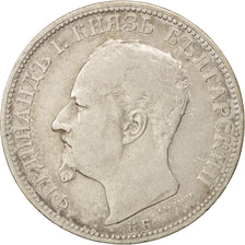 BULGARIA, 2 Leva, 1891, Kormoczbanya, KM #14, EF(40-45), Silver, 9.82
