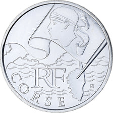 France, 10 Euro, Corse, 2010, MS(65-70), Silver