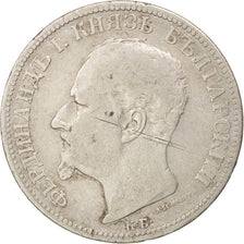 BULGARIA, 2 Leva, 1891, Kormoczbanya, KM #14, EF(40-45), Silver, 9.87