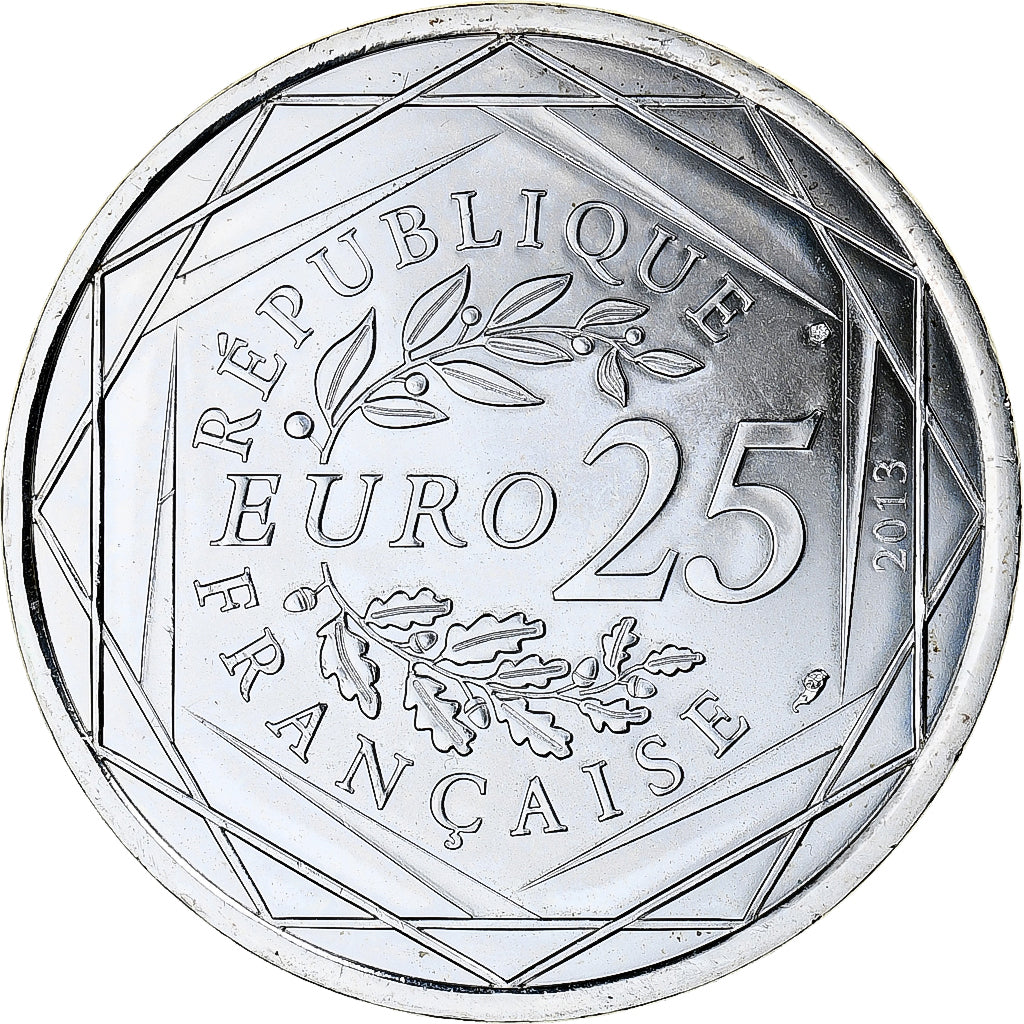 France, 25 Euro, Justice, 2013, MS(65-70), Silver