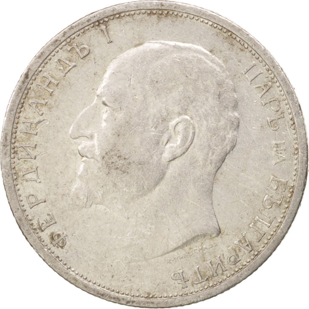 BULGARIA, 50 Stotinki, 1912, KM #30, AU(50-53), Silver, 18.06, 2.48