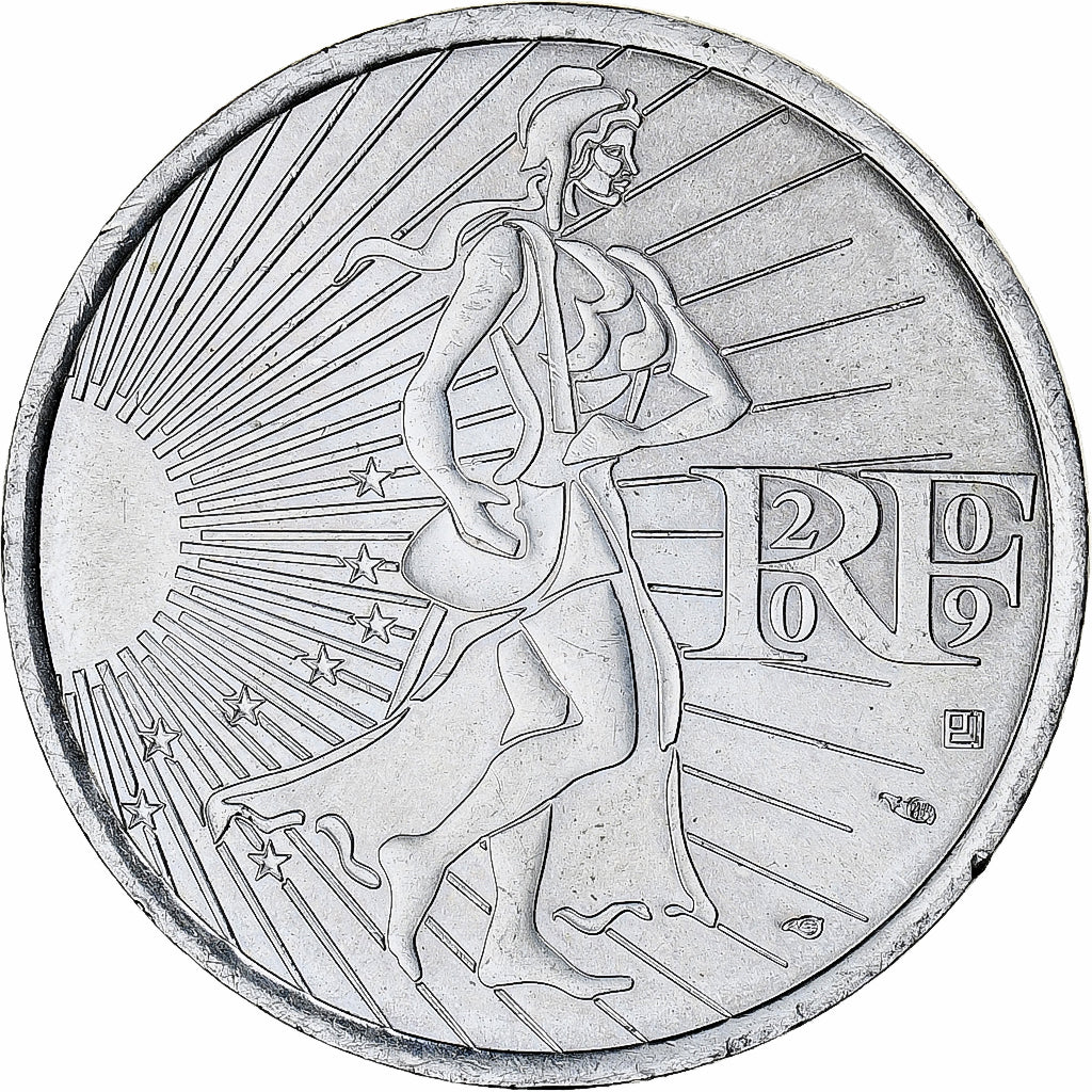 Francja, 10 Euro, 2009, Monnaie de Paris, Semeuse, MS(64), Srebro