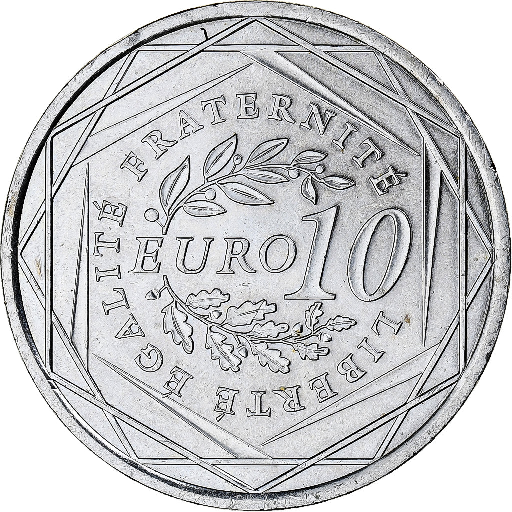 Francja, 10 Euro, 2009, Monnaie de Paris, Semeuse, MS(64), Srebro