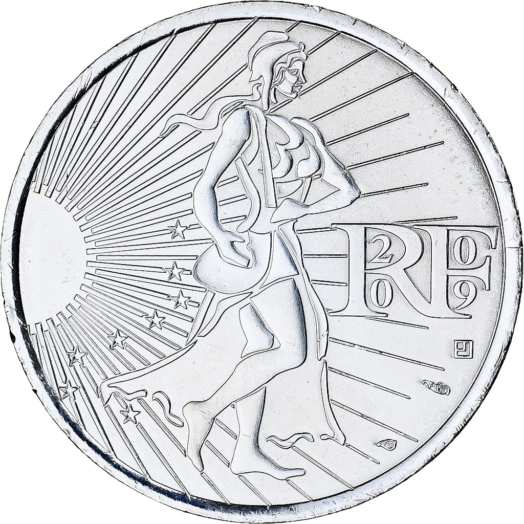 Francja, 10 Euro, 2009, Monnaie de Paris, Semeuse, MS(65-70), Srebro
