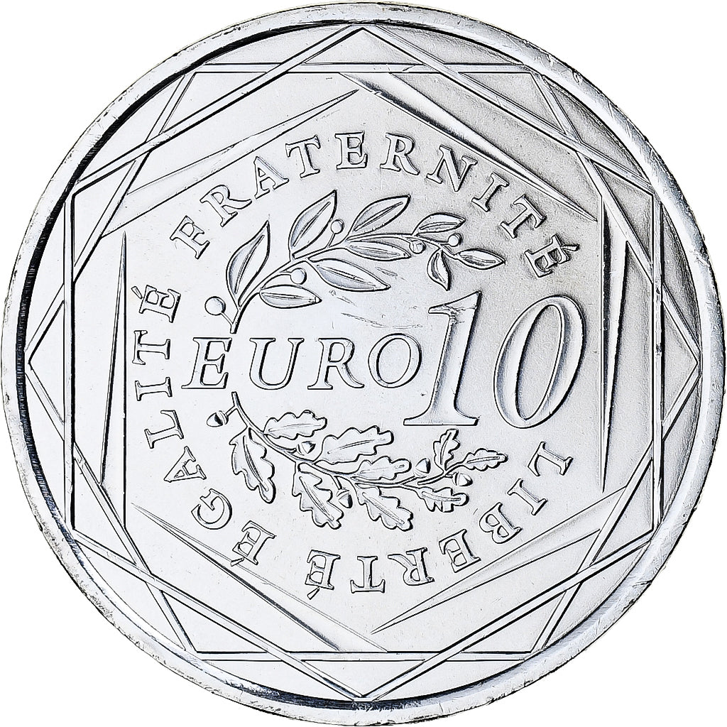 Francja, 10 Euro, 2009, Monnaie de Paris, Semeuse, MS(65-70), Srebro