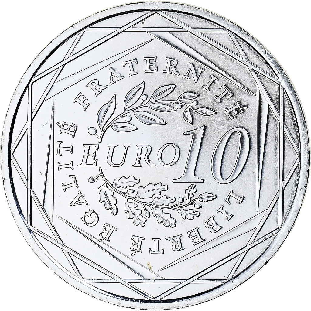 Francja, 10 Euro, 2009, Monnaie de Paris, Semeuse, MS(65-70), Srebro