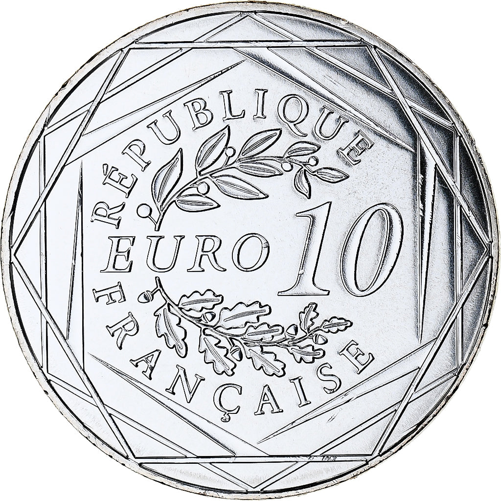 France, 10 Euro, 2017, Centenaire du décès d'Auguste Rodin, MS(65-70), Silver