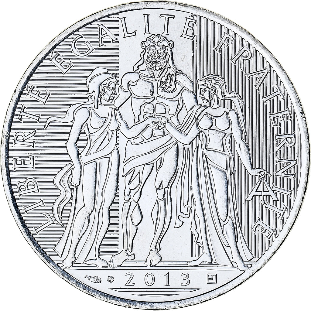 Francja, 10 Euro, 2013, Monnaie de Paris, Hercule, MS(65-70), Srebro
