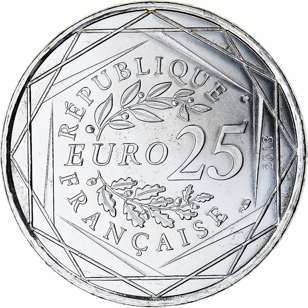 France, 25 Euro, Justice, 2013, MS(65-70), Silver