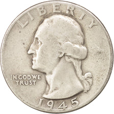 Stati Uniti, Washington Quarter, Quarter, 1945, U.S. Mint, Philadelphia, MB+,...