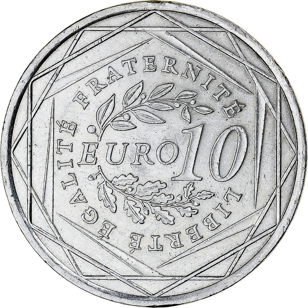 Francja, 10 Euro, 2009, Monnaie de Paris, Semeuse, MS(63), Srebro