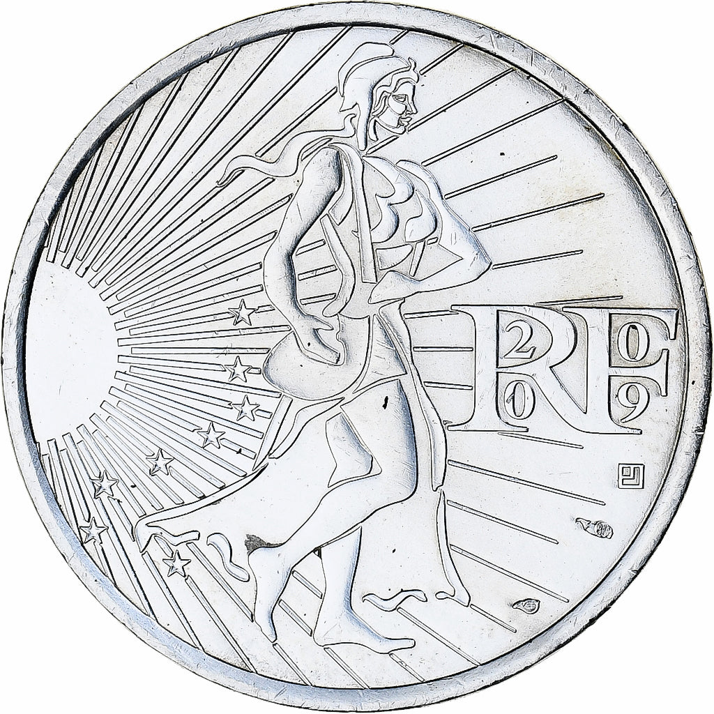 Francja, 10 Euro, 2009, Monnaie de Paris, Semeuse, MS(64), Srebro