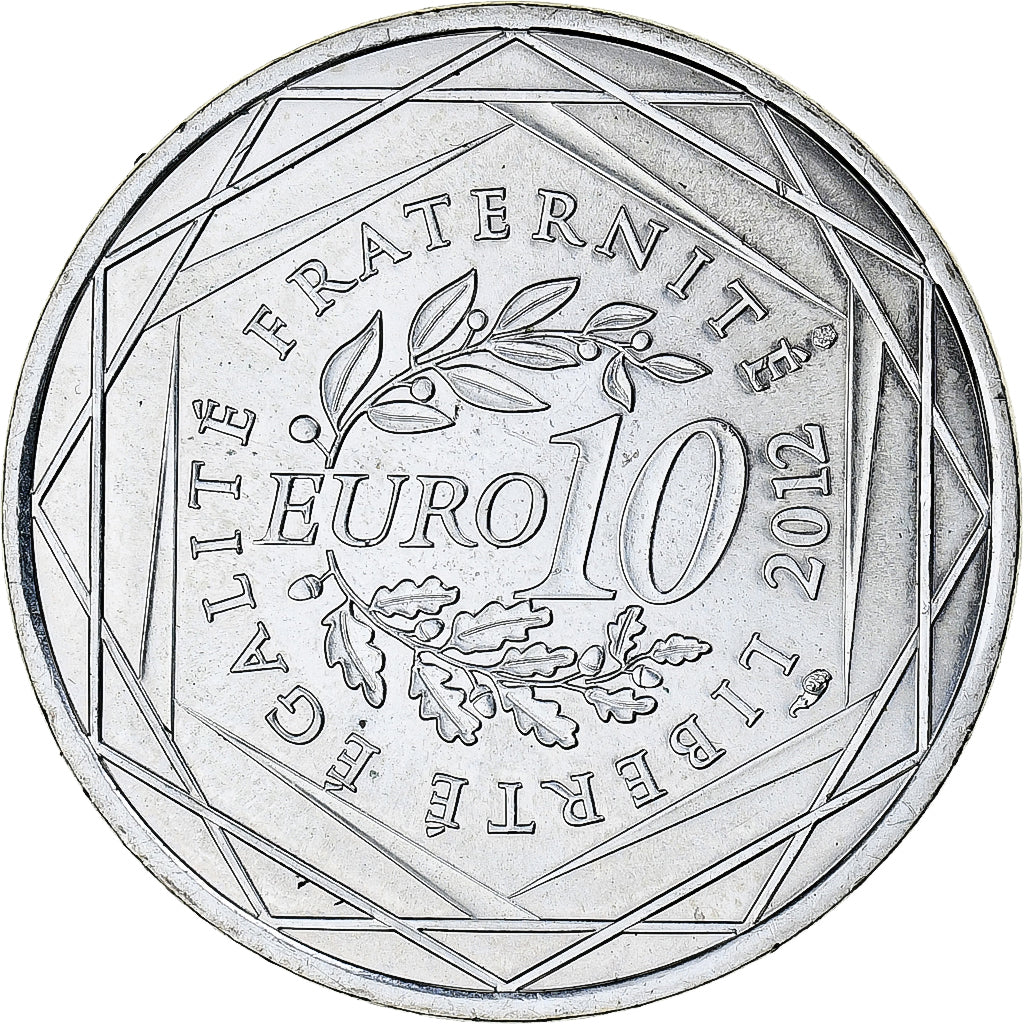 France, 10 Euro, Pays de la Loire, 2012, Paris, MS(64), Silver, KM:1881