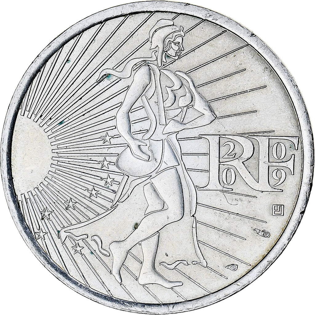 Francja, 10 Euro, 2009, Monnaie de Paris, Semeuse, MS(64), Srebro
