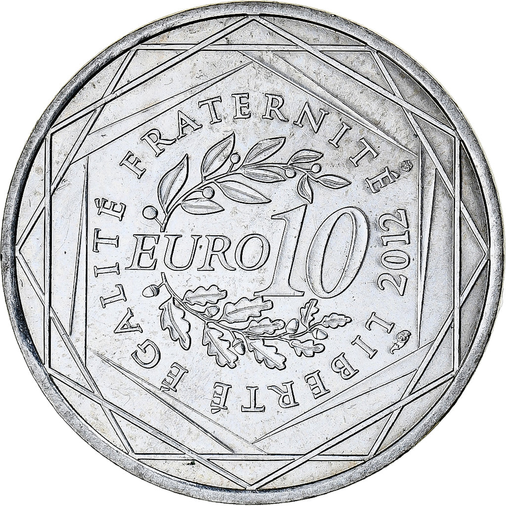 France, 10 Euro, Picardie, 2012, Paris, MS(64), Silver, KM:1882