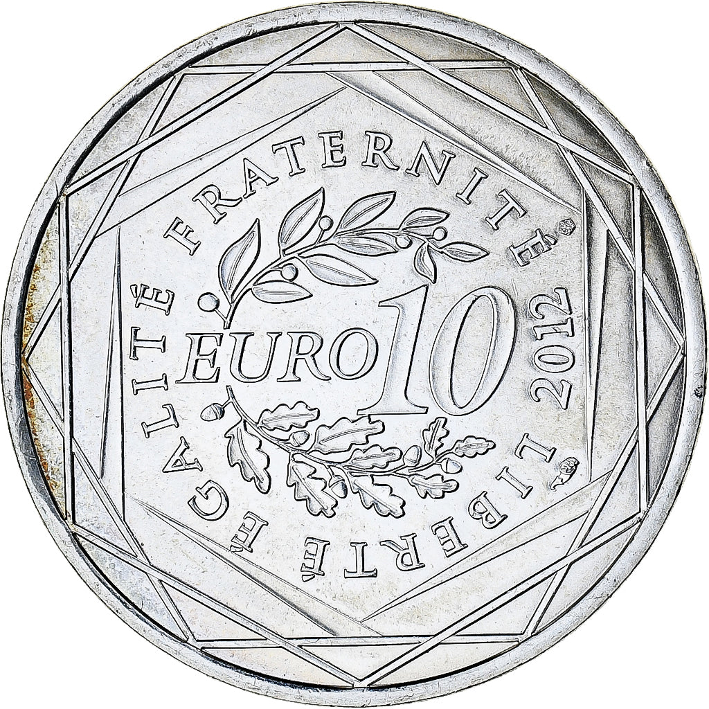 France, 10 Euro, Picardie, 2012, Paris, MS(64), Silver, KM:1882