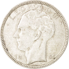 Belgium, 20 Francs, 1935, KM #105, EF(40-45), Silver, 10.94