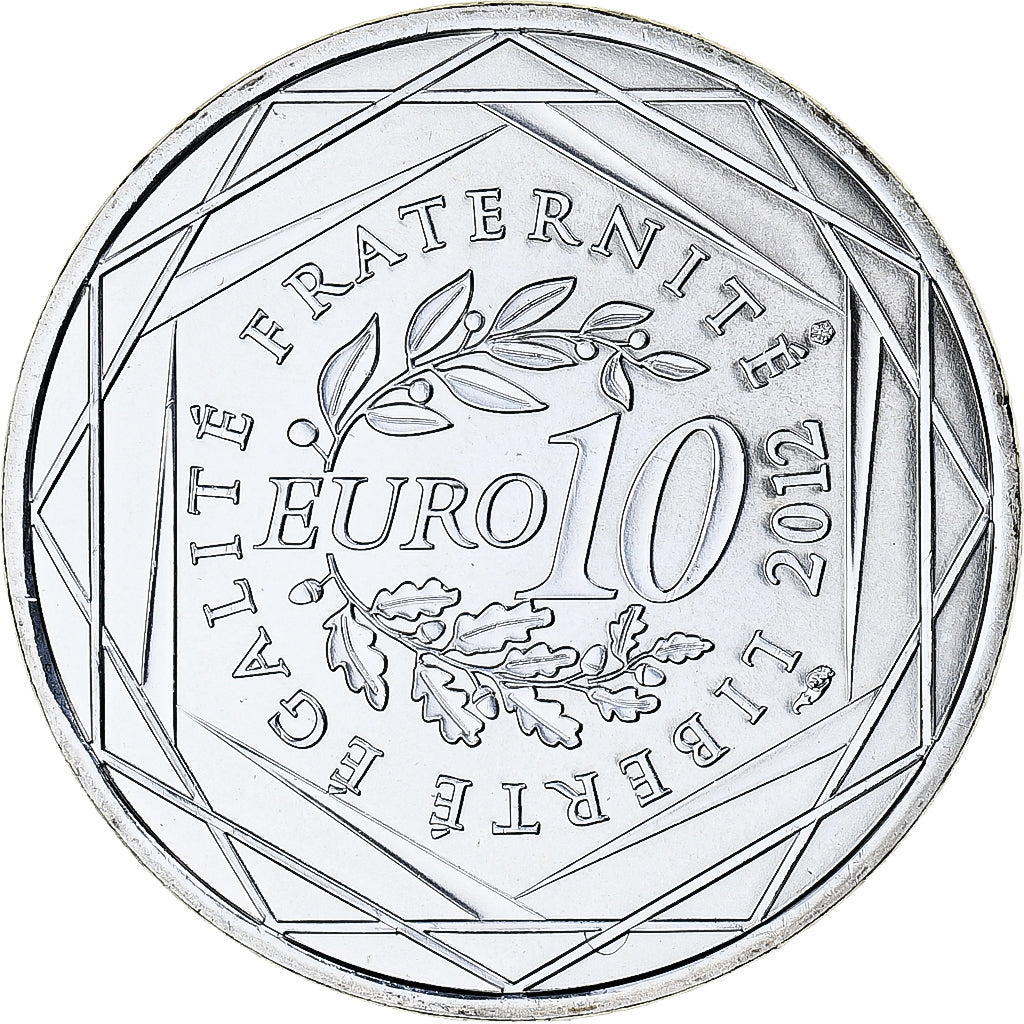 France, 10 Euro, Picardie, 2012, Paris, MS(65-70), Silver, KM:1882