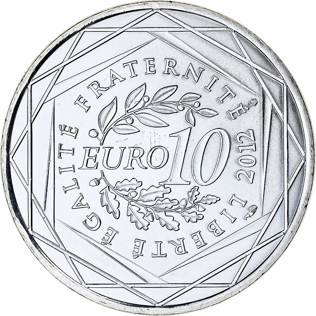 France, 10 Euro, Picardie, 2012, Paris, MS(65-70), Silver, KM:1882