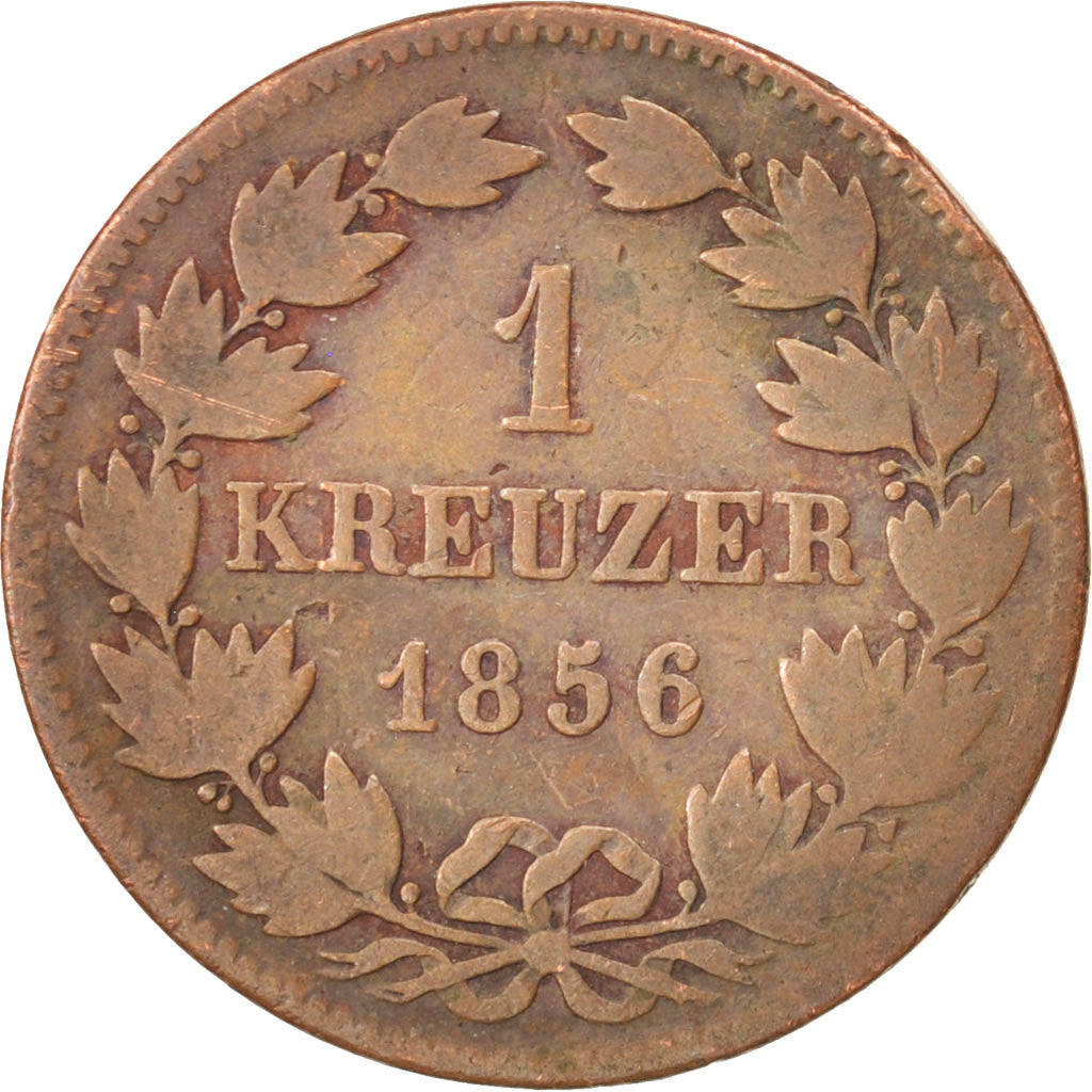 Monnaie, Etats allemands, BADEN, Friedrich I, Kreuzer, 1856, B+, Cuivre, KM:231