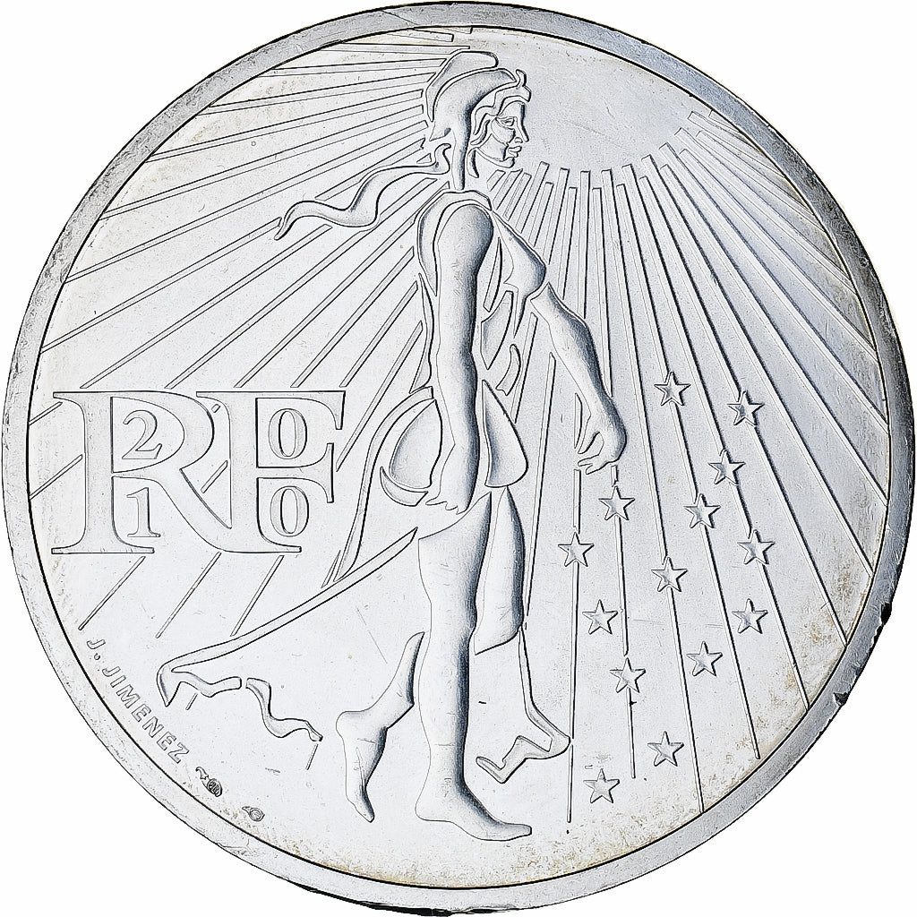 France, 50 Euro, 2010, Paris, Semeuse, MS(64), Silver
