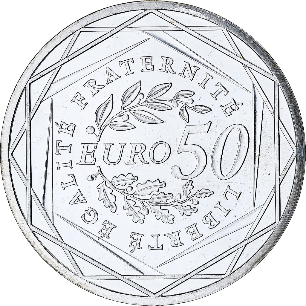 France, 50 Euro, 2010, Paris, Semeuse, MS(64), Silver