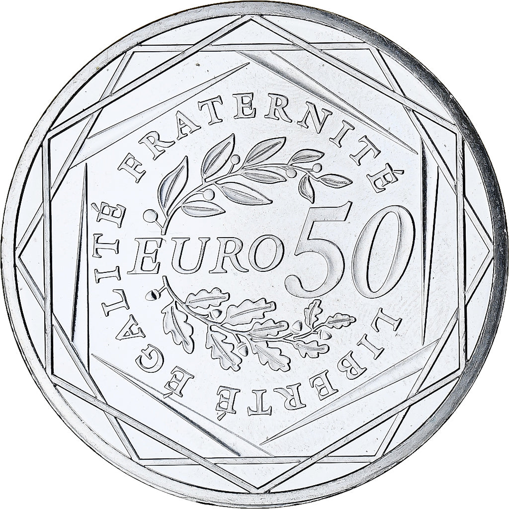 France, 50 Euro, 2010, Paris, Semeuse, MS(64), Silver