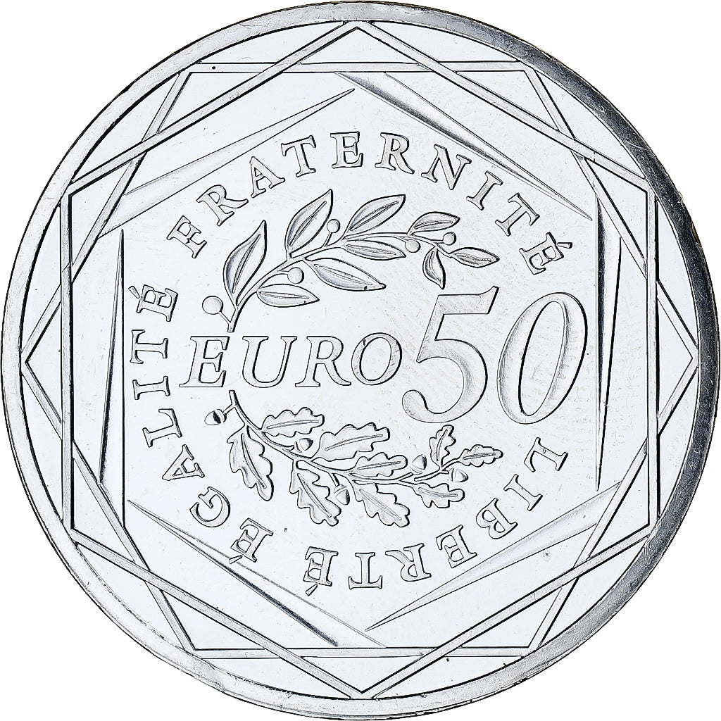 France, 50 Euro, 2010, Paris, Semeuse, MS(64), Silver