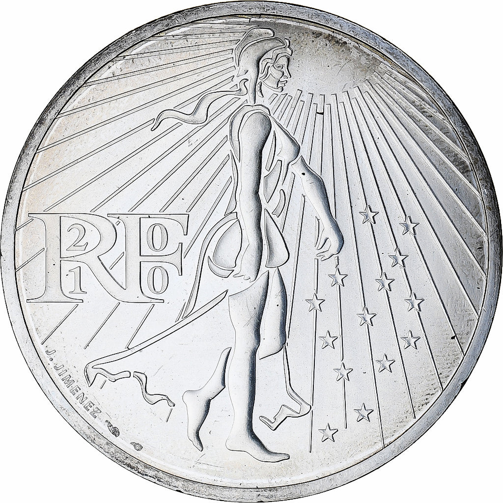 France, 50 Euro, 2010, Paris, Semeuse, MS(64), Silver