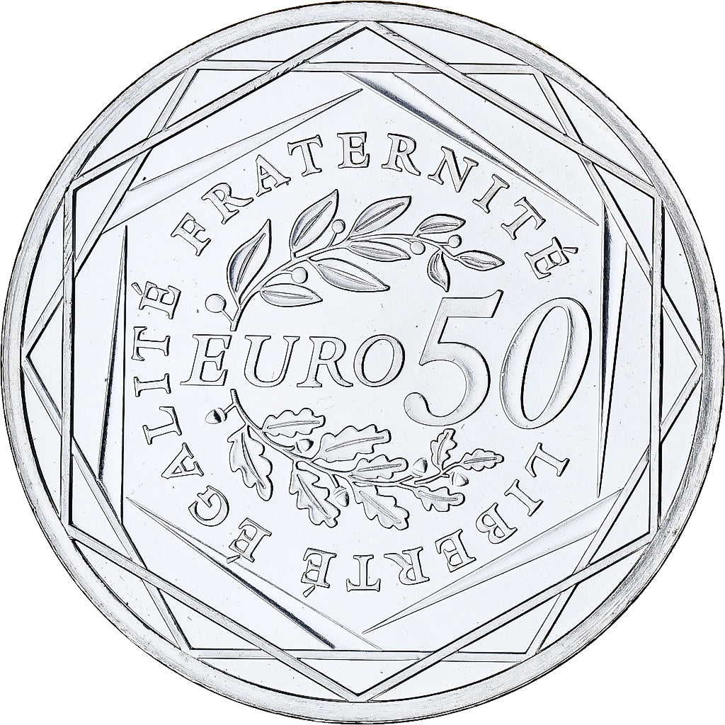 France, 50 Euro, 2010, Paris, Semeuse, MS(64), Silver